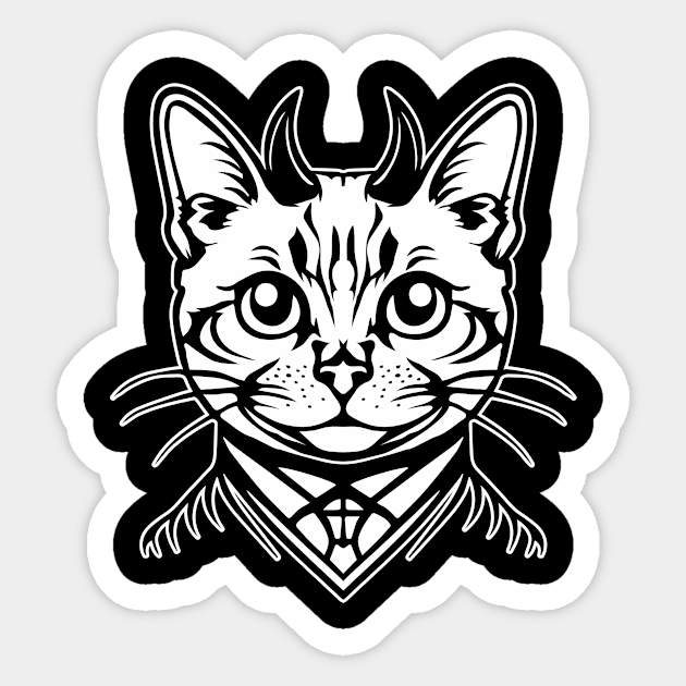 Metal deftone cat art Sticker by Matadesain merch